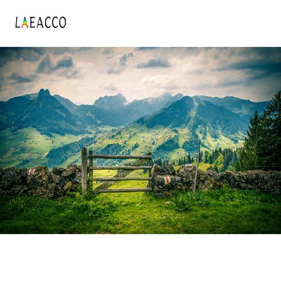 Laeacco Rural Natural Landscape Photophone Mountains Grassl