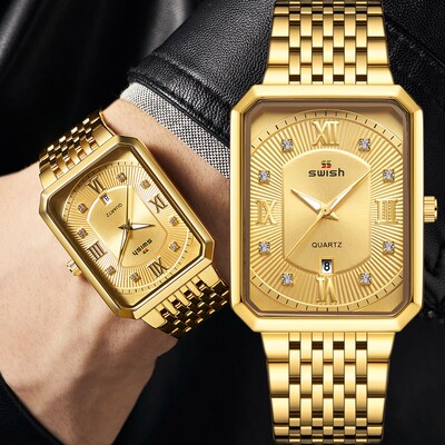 Luxury Golden Watches Men Top Brand Designer Quartz Wristwa