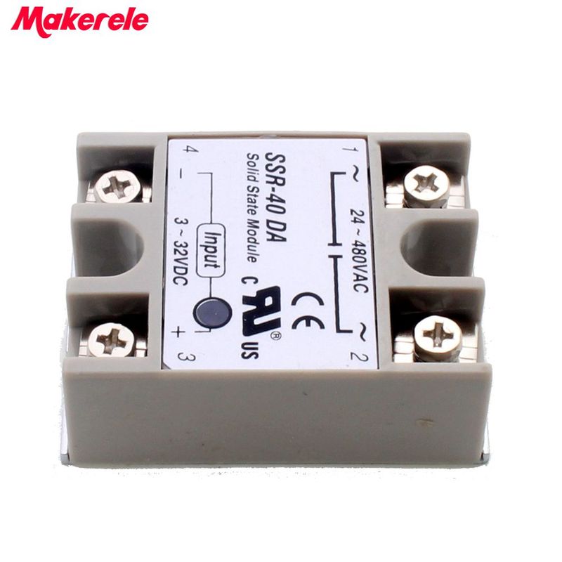 *24V-380V 40A 250V SSR-40DA Solid State Relay Module 3-32V D