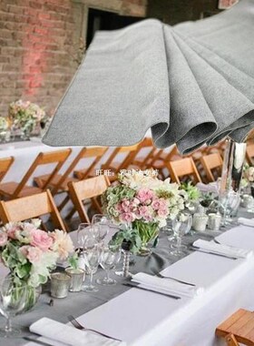10pcs Gray Table Burlap Runner Jute Imitated Linen Rustic De