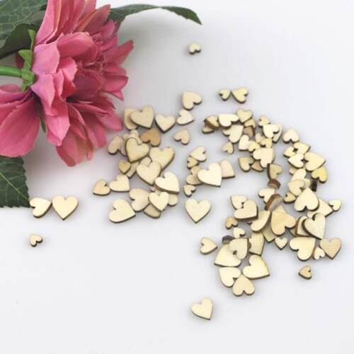 100pcs Mixed Love Heart Shape Wooden Wedding Table Scatter D