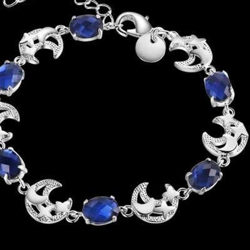 star moon bracelet exquisite crystal jewelry 925 silver-plat