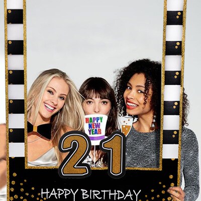 1st 21st 30th 40th 50th 60th Photo Booth Frame Happy Birthd