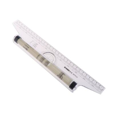 Rolling Parallel Ruler Foot Inch Metric Angle Rule Balancing