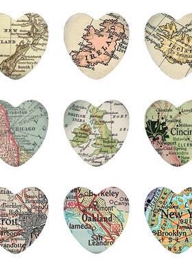 Hot sale 5pcs12mm20mm25mm Vintage MapNew Zealand Map  Irela