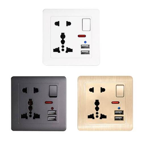 British Standard Wall Power Socket Switch Control 13A 5 Hole