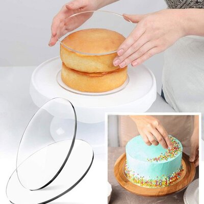 3 Pcs Acrylic Round Cake Discs Set Buttercream Cake Decorati
