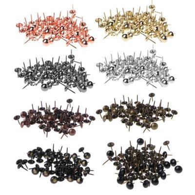 100pcs Antique Brass Upholstery Nails Furniture Tacks Pushpi