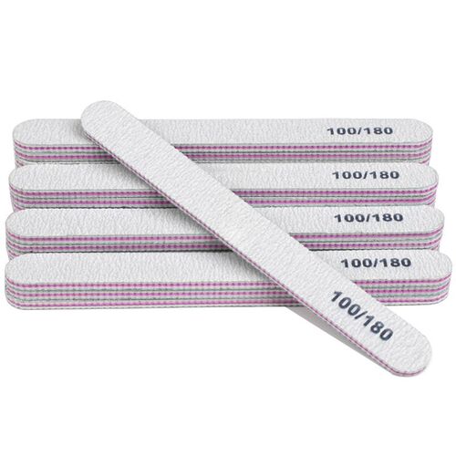 10pcs/lot Grey Sandpaper Nail File 100/180 For UV Gel Sandi