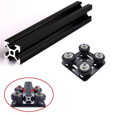 1PC BLACK 2020 V-slot Anodized Aluminum Profile Extrusion Li