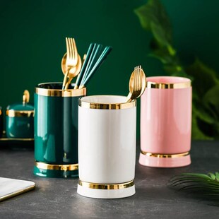 Ceramic chopsticks tube household chopsticks box spork