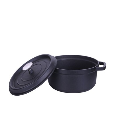 24cm Cast iron Dutch Oven Cast Iron Saucepan Soup Pot 3.8L 2