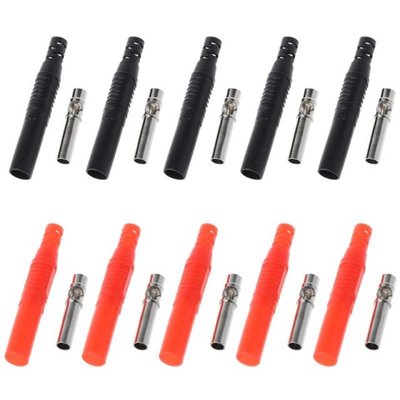 10Pcs Insulated Shrouded Safety 4MM Banana Jack Socket Solde