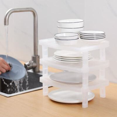 Kitchen Storage Rack Closet Shelf Stackable Dish Drying Rack