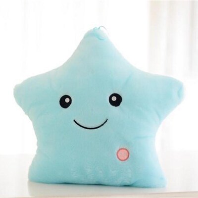 LED Glowing Smile Star Night Light Stuffed Soft Plush Cushi