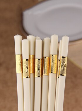 5pairs Korean Chopsticks Japanese Chopstick Set White Gold F