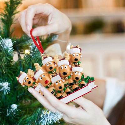 1PC Personalized Family Christmas Tree Decor Pendant Elk Dee