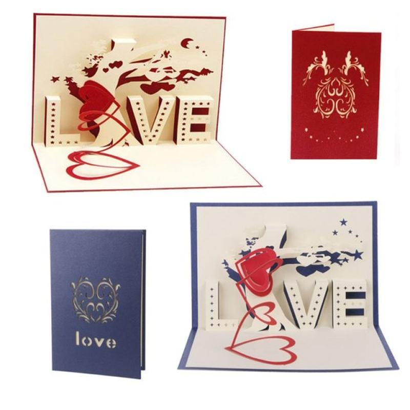 3D Pop Up Cards Love Tree Heart Valentine Lover Happy Birthd