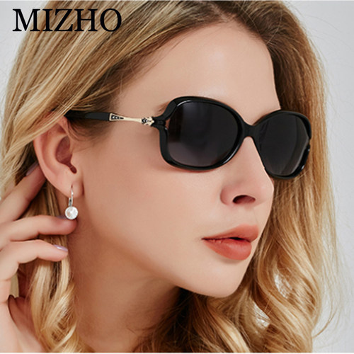 MIZHO 2020 BLACK Plastic Polaroid Small Sunglasses Ladies B