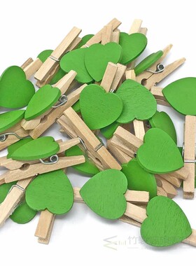 20pcs Colored Hearts/Stars On Natural Pegs 30mm Wedding Chri