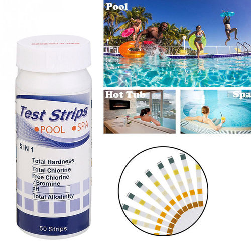 50Pcs Water Test Strips 5 in1 Pool Spa Water Test Strips Chl