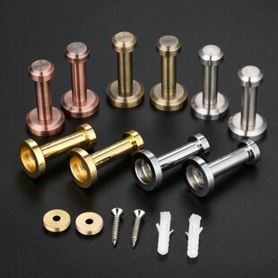 2Pcs Brass Brushed Nickel Wall Mount Coat Hooks Towel Robe S