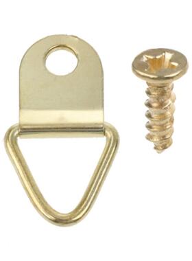 100PCS Gold Small D-Ring Picture Hanger with Screws Frame Tr