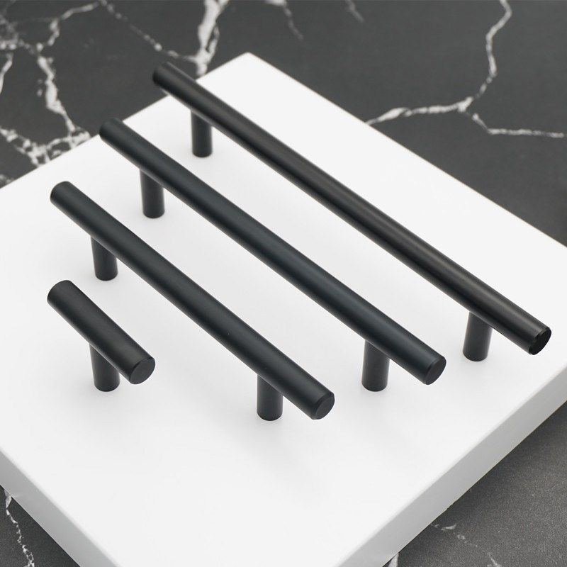 diameter 10mm matt black stainless steel kitchen door cabine