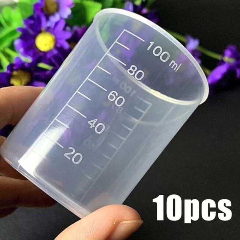 10pcs Measuring Cups 20-100ml Plastic Graduated Measuring Cu