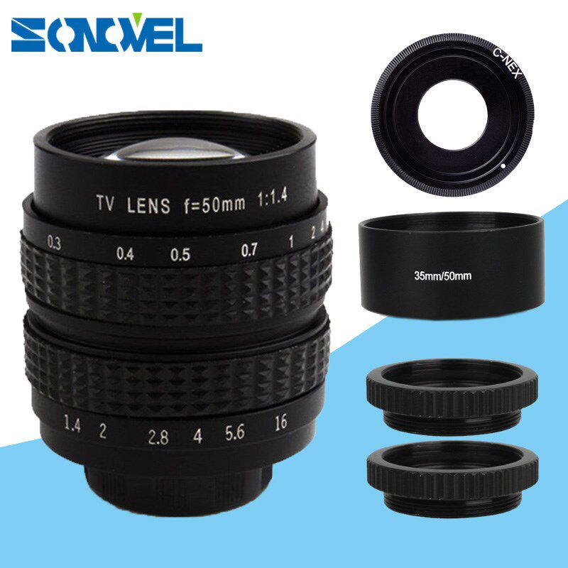 50mm  lenses f1.4 tv movie lens   metal lens hood for s