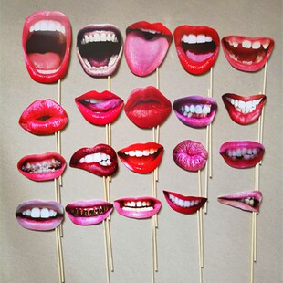 Bliss 20pc Lip Mouth DIY Photobooth Props Birthday Party De