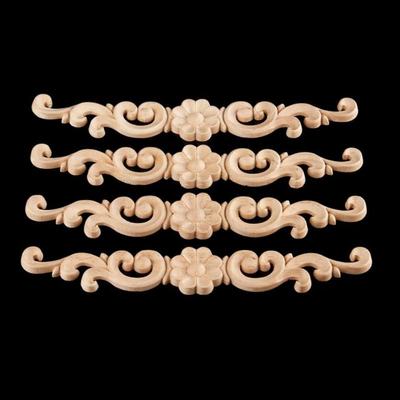 4Pcs Wood Carved Decal Corner Appliques Frame Door Furniture