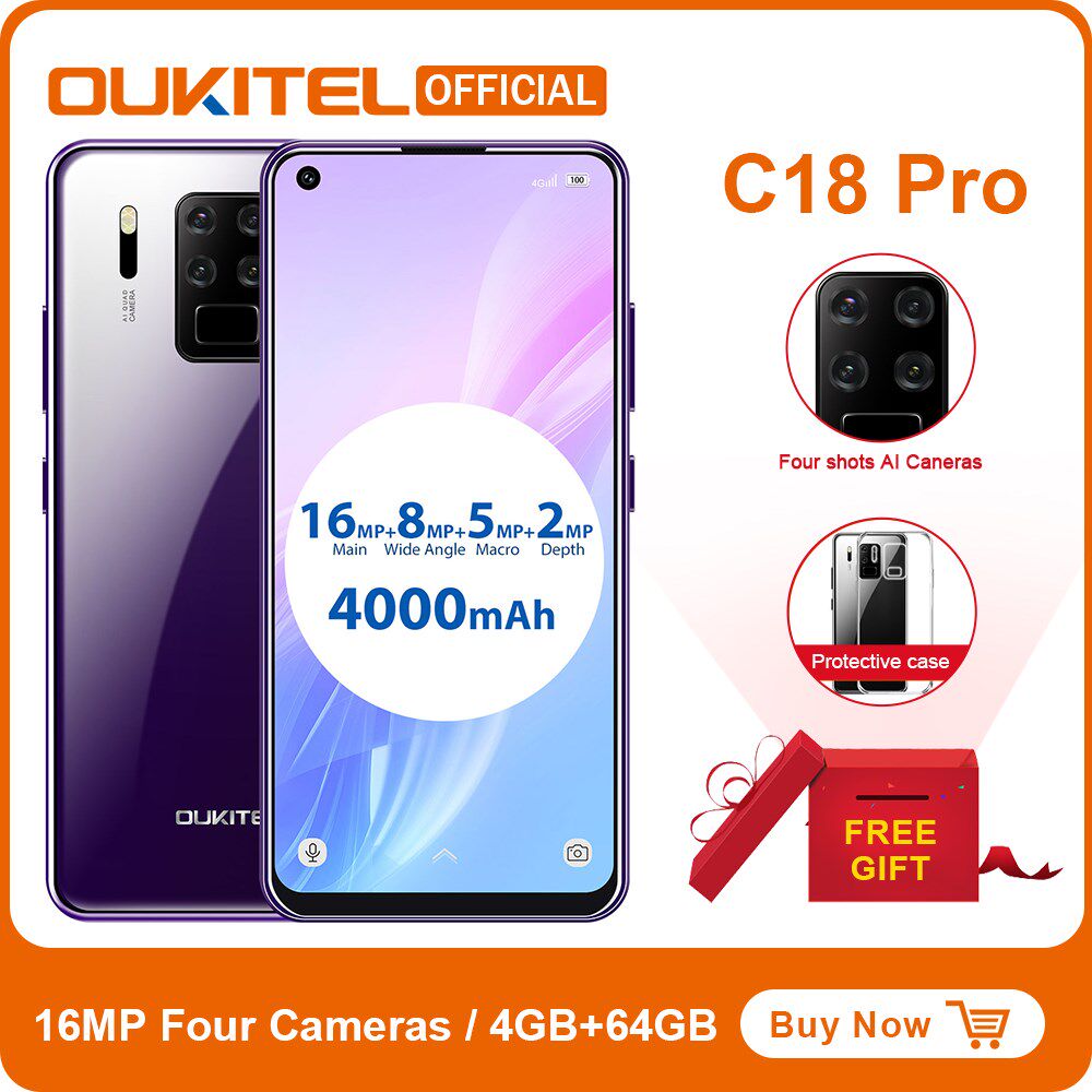 OUKITEL C18 Pro 6.55 inch 4G RAM 64G ROM Android 9.0 Smartp