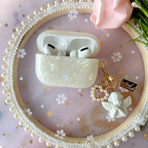 Luxury Pearl Angel Glossy Case for Apple Airpods 1 2 3 Case