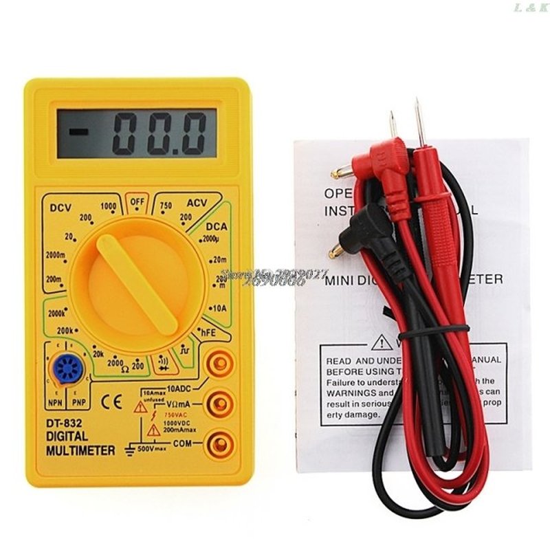 Professional DT832 Digital Multimeter LCD DC AC Voltmeter Am