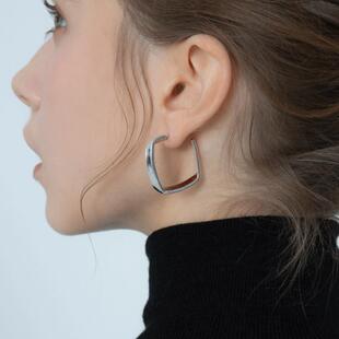 Square Earrings Women Fashion Ear Jewelry Big Piercing Earr