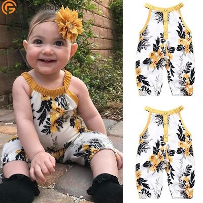 BabyGirl Clothes Floral Jumpsuit Sleeveless Romper Bodysuit