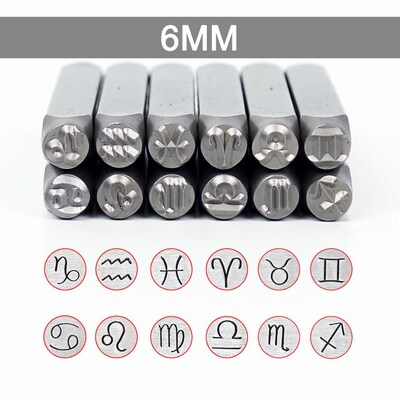 6MM Horoscope/Twelve constellations Zodiac Sign 12PCS  Desi