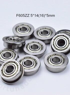 Flange  10pcs F605ZZ 5*14(16)*5(mm) Free shipping chrome ste