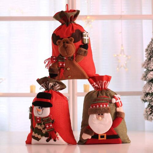 Christmas Santa Sack Gift Presents Bag Candy Bags Children G