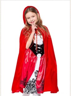 Kid Girls Halloween Little Red Riding Hood Costume Dress Rob