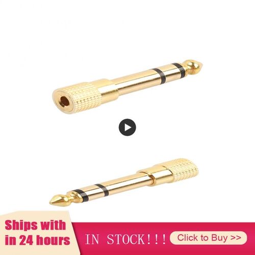 6.35mm Male To 3.5mm Female Plug Headphone Audio Cable Adap