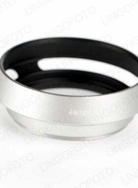 48mm Silve Metal Tilted Vented Lens Hood shade QL17 GIII R3