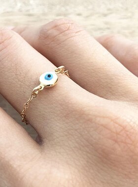 Evil Eye Jewelry Evil Eye ring Gold Chain ri