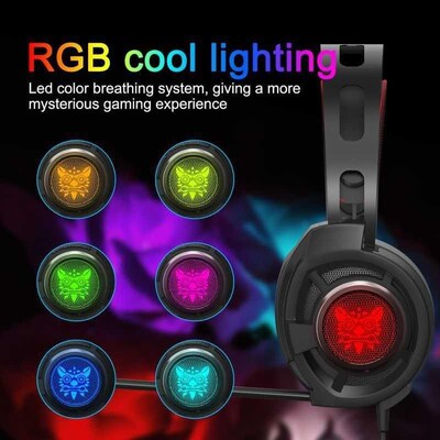 3.5mm Wired Gaming Headphones Over Ear PC Headset Noise Canc