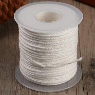 1 Roll 200 Feet 61M White Candle Wick Cotton Candle Woven Wi