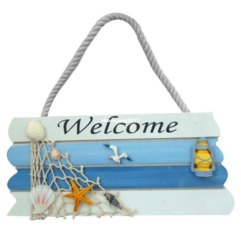 hanging sign plaque ocean seaside theme welcone sign hanging