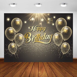 Balloons Happy Birthday Black Decoration Gold Party Pho and