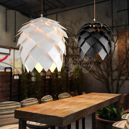 European OAK Pinecone Wood wooden Pendant Lights Lamps Vinta