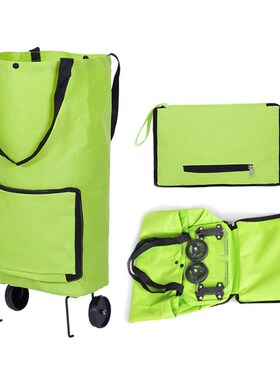 Portable Shopping Trolley Bag With Wheels Foldable Cart Roll
